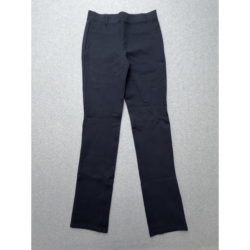 Quince Pants Womens Small Tall Black Ponte Slim Straight Pull On Stretch DKBIZ01